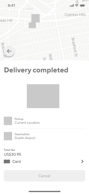 Delivery Complete Wireframe