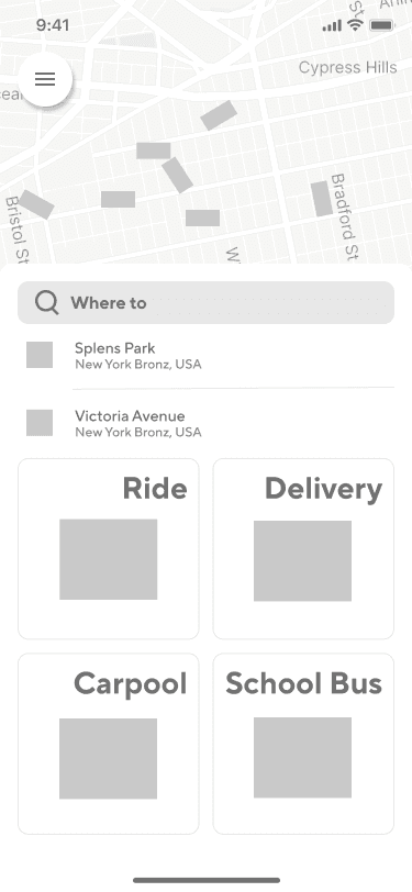 Home Screen Wireframe