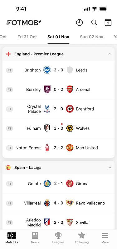 FotMob livescore interface